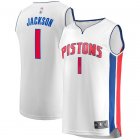 Camiseta Reggie Jackson 1 Detroit Pistons Association Edition Blanco Hombre